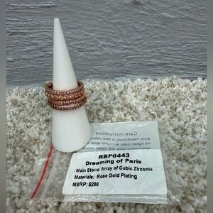 Bomb Party BP RBP6443 Dreaming of Paris Rose Gold Ring Set Size 7 NWT